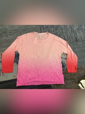 Stitch Drop - 8421065 Women’s Crew Neck Ombre Sweater - Watermelon